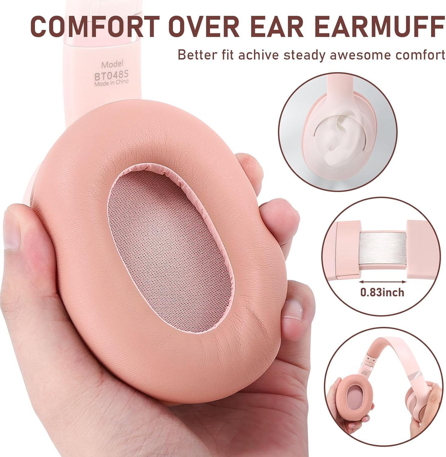 Noise Cancelling Headphones Wireless Over Ear, 50 Hours Playtime, Bluetooth 5.4 Headphones, Music & Gaming Headphone with Microphone, HiFi Stereo, Deep Bass, Soft Earpads for Cellphone/PC - Image 5